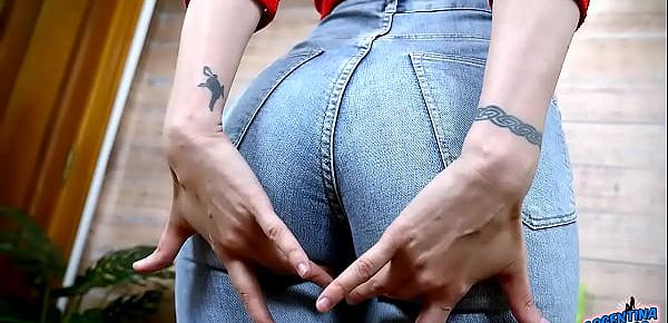  Amazing Bubble Butt on Skin Tight Jeans Busty Latina! OMG!